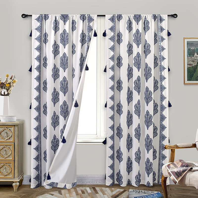 Abtal Room Darkening Curtain Pair, Navy Blue