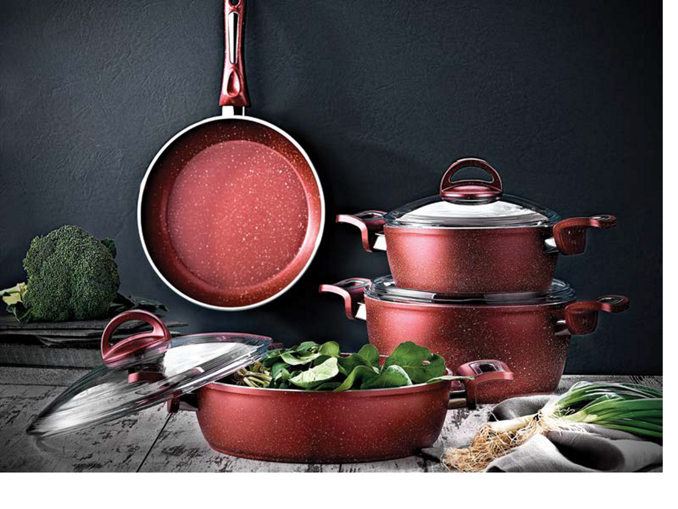 Tramontina 14 Piece Ceramic Cookware Set (Red)