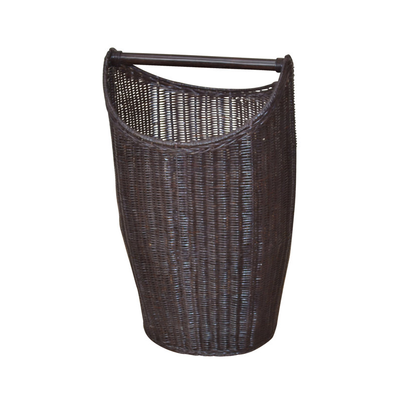 Wood Laundry Hamper with Handles, Brown