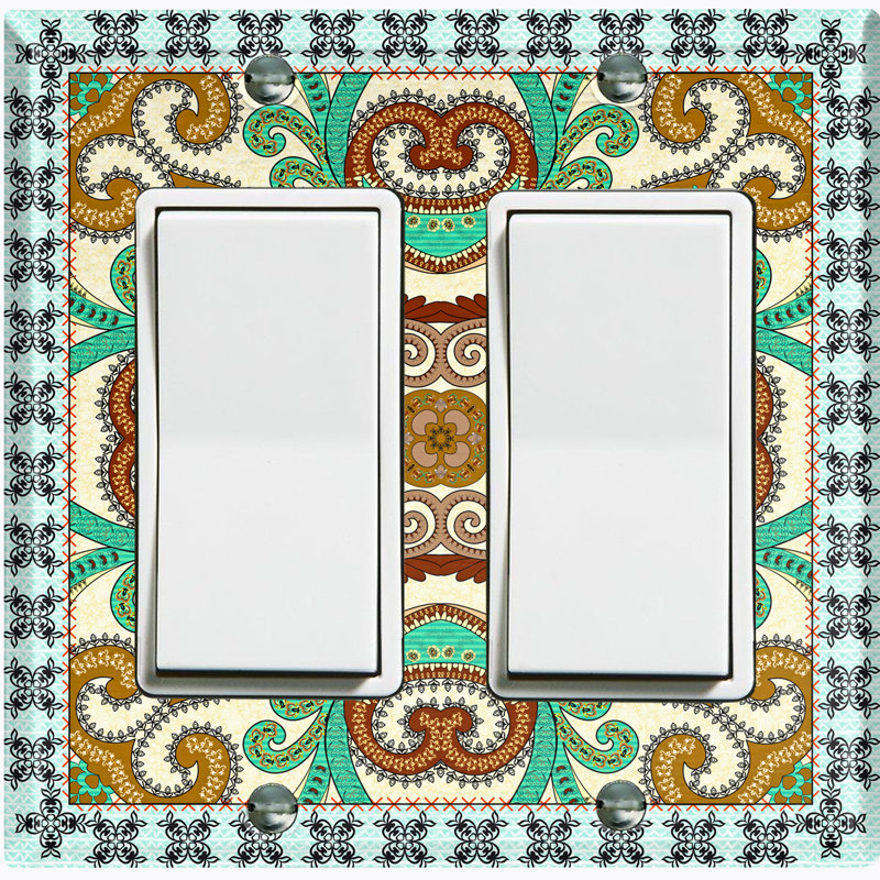 Patterned 2 - Gang Toggle Light Switch Standard Wall Plate