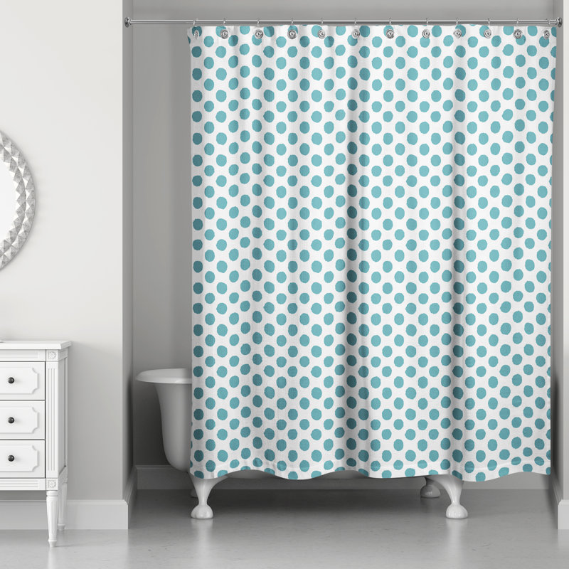 Rideau de douche Sandlin, Bleu / Blanc
