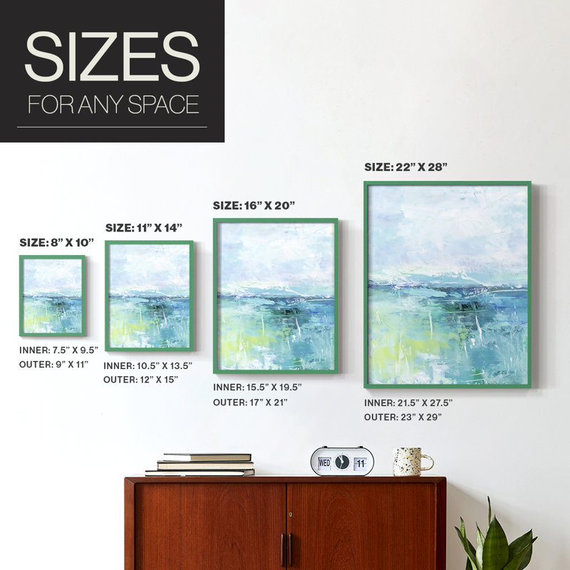ABSTRACT Series DCCCXIV-Premium Framed Print -Ready to Hang - No Nails Required - No Nails Required, 11" H x 18" W, Grey