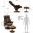 Recliner with Ottoman, Reclining Chair with Massage, Chenille Fabric Swivel Recliner Chairs-1450713733
