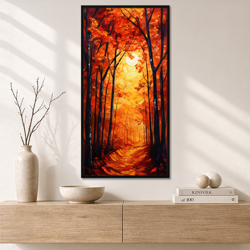 Orange orange noir de Birmingham IV, reproduction d'art sur toile encadrée rustique et colorée, H 32 po x l 16 po