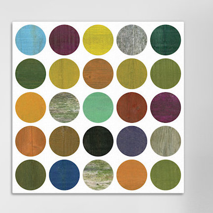 «Rustic Rounds 4.0», impression sur toile, H 18 po x l 18 po x P 1,5 po, Toile avec cadre noir, Pas de tapis