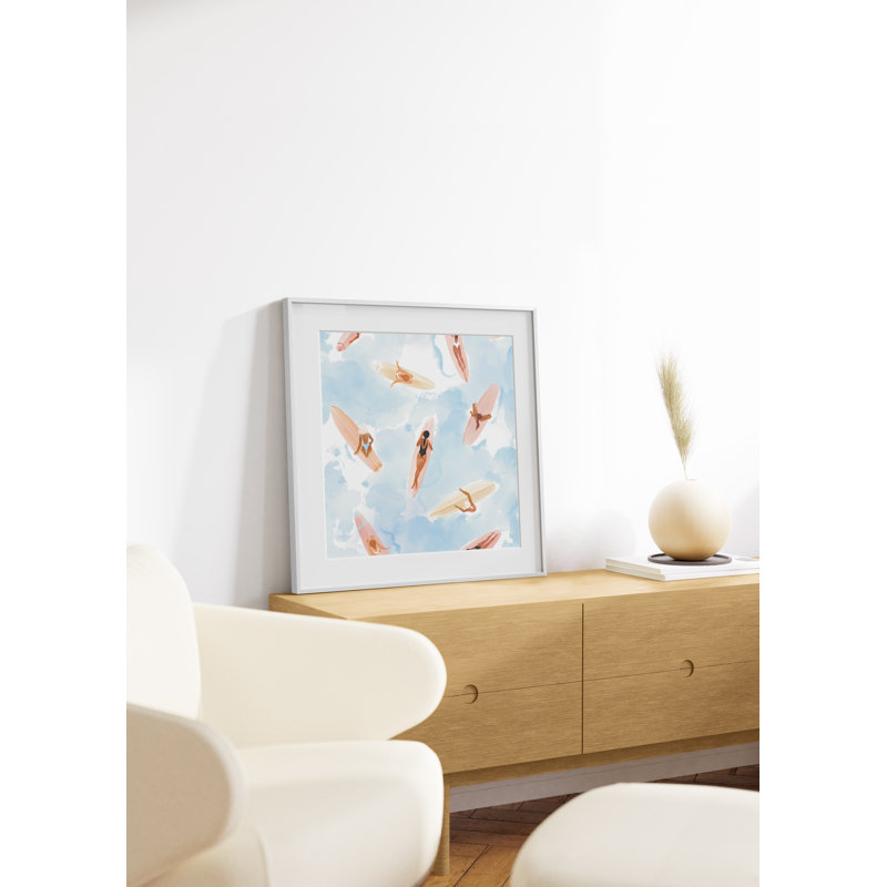 Cadre photo en métal avec verre, Blanc, L 20 po x H 20 po