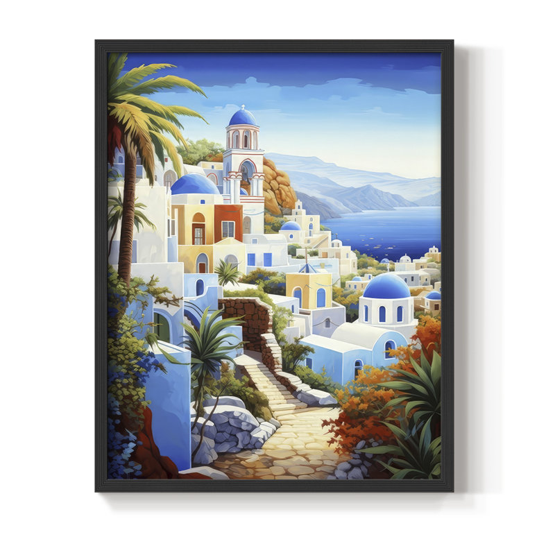 On the Aegean II, reproduction encadrée - bois massif, Noir, noir, noir, noir, H 11 po x l 9 po