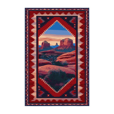  Tapis lavable Sedona Sunset Southwestern