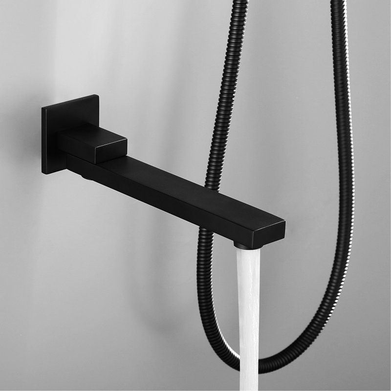 10 Inch Square Bathroom Shower System - Luxury Matte Black Rain Mixer With Self-Cleaning Nozzle For Easy Clean Wall Mounted Easy