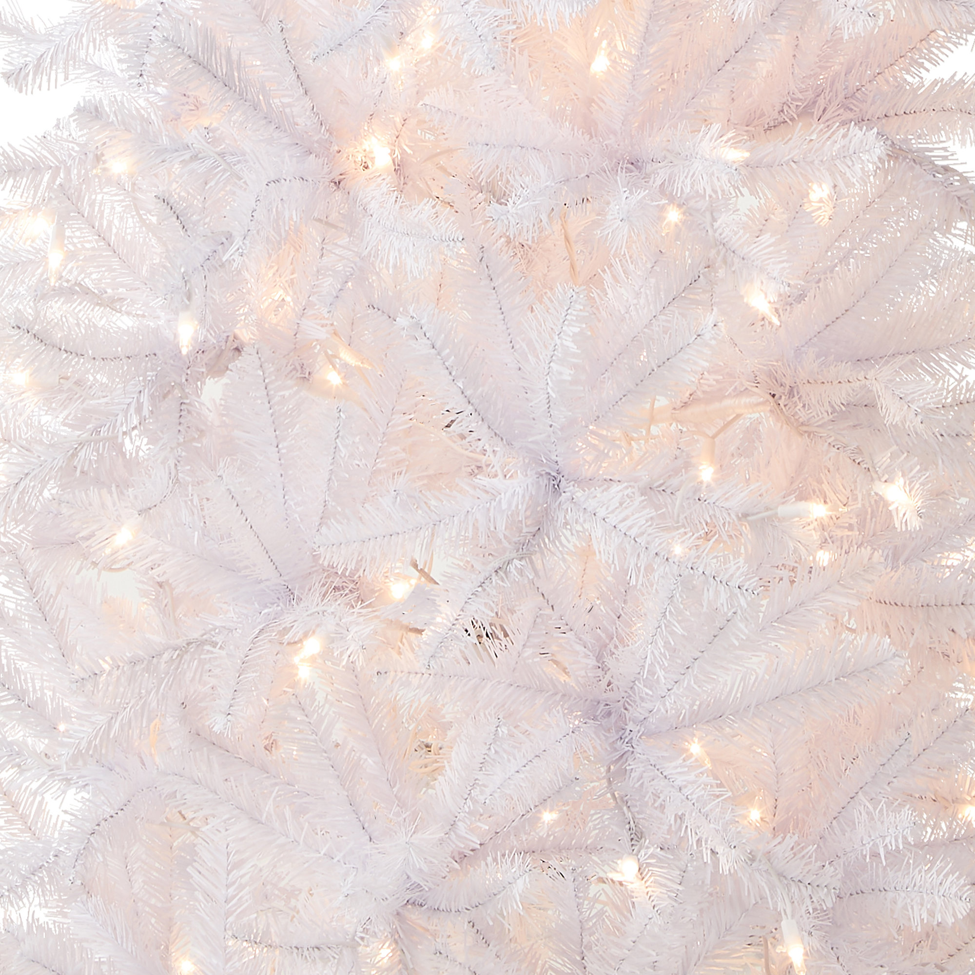 The Holiday Aisle® Kingswood Fir White Pencil Tree with Clear Lights, 6.5'