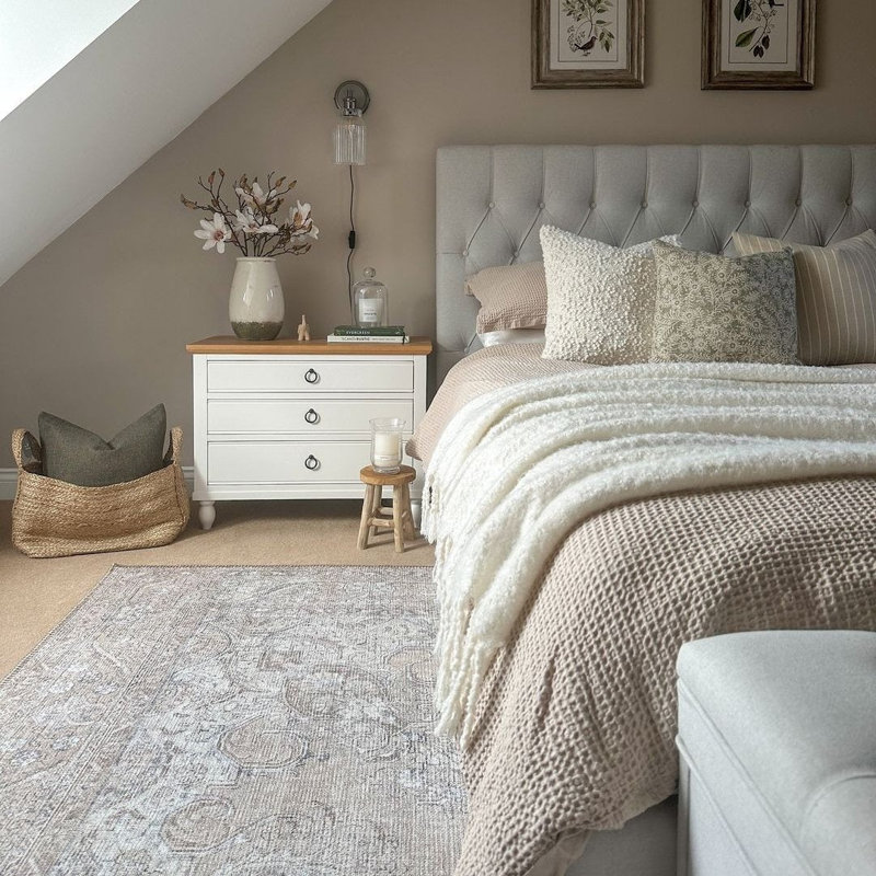 Vintage Look Cotton Machine Tufted Area Rug, 80cm x 150cm