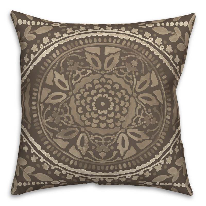 Housse et insert de coussin extérieur d'extérieur, Gris, Floral 1