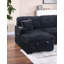 Canapé-lit modulaire rembourré en tissu de velours côtelé de style moderne avec 2 chaises de rangement et salon noir-536234600-536234603-536234604