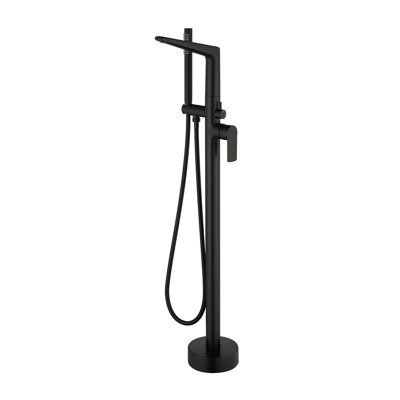 Waterfall Freestanding Bathtub Faucet Set Single Handle Floor Mount Tub Filler With Hand Free Standing Tub Faucet