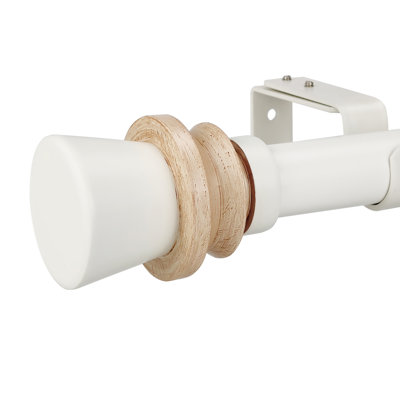 Joben Polyresin And Metal Adjustable Single Curtain Rod