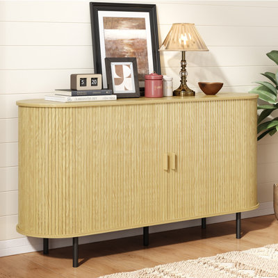 55'' Sideboard Storage Cabinet With Doors And Shelves - Credenza Storage Cabinet For Office, Bedroom Storage Cabinet, Hallway Storage Cabinet, Console Storage Cabinet