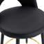 De 2 tabourets de bar rotatifs à 360 °, revêtement en cuir PU moderne et pieds en métal noir, convient à diverses occasions dans le bureau à domicile, chaises ergonomiques et faciles à installer (2), siège rembourré avec cadre,