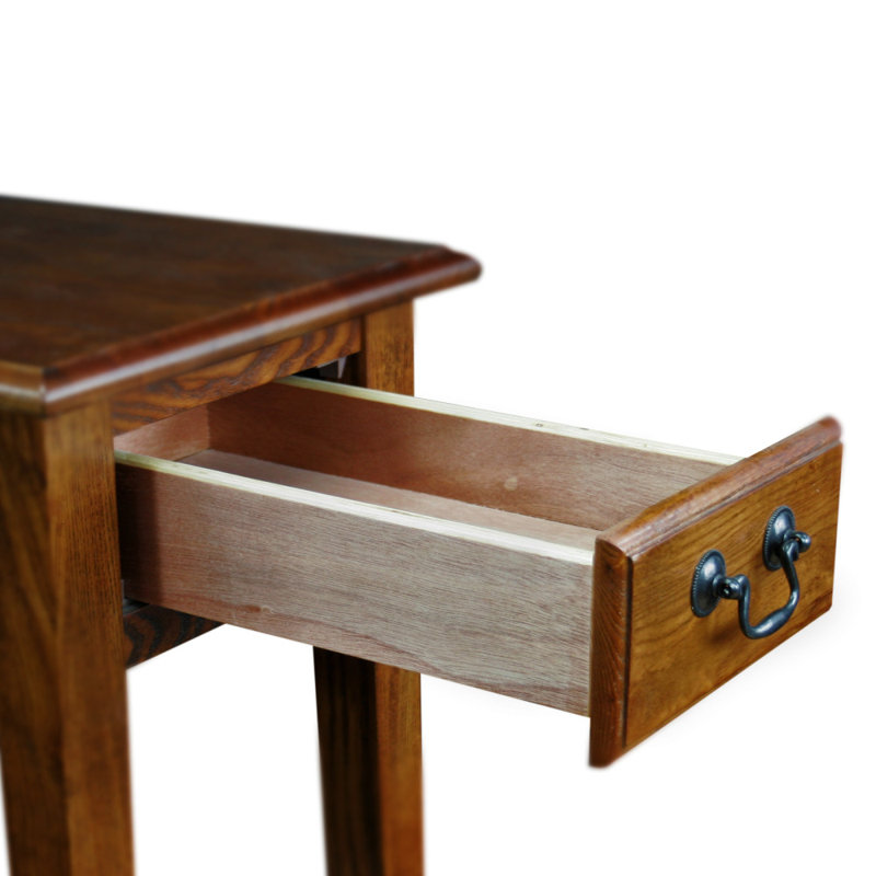 Wilfredo Solid Wood Chair Side Table, Medium Oak