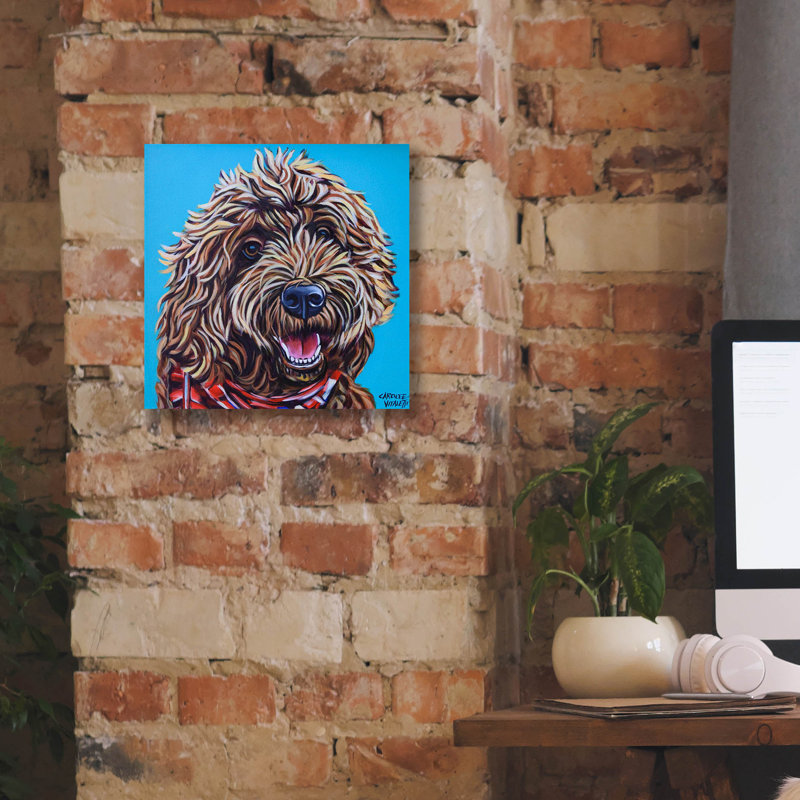 «Doodle On Blue» par Carolee Vitaletti, H 12 po x l 12 po x P 0,75 po