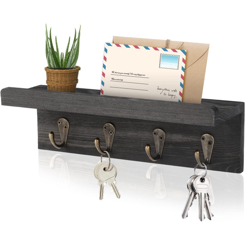 Patoma Manufactured Wood Wall Organizer, Black