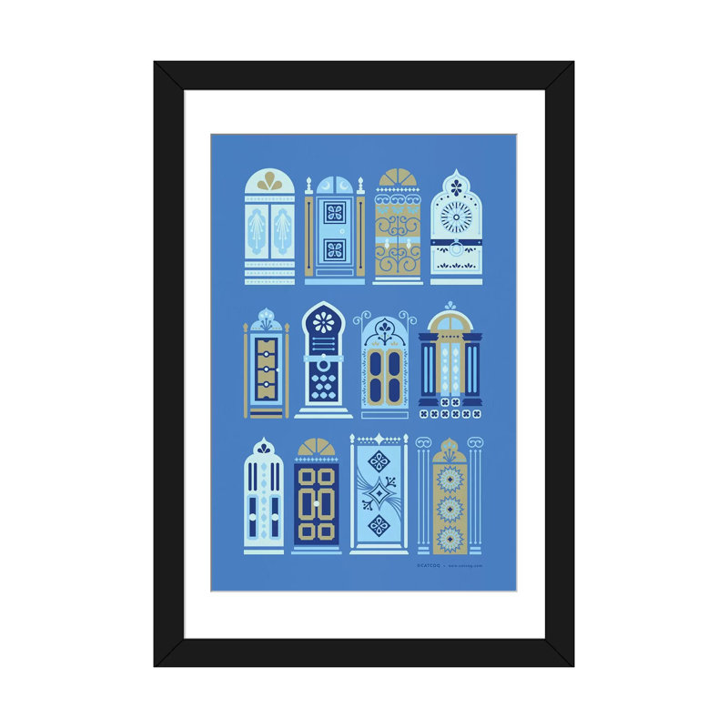 Portes Strickler, Papier d'art encadré noir, Blanc, H 32 po x l 24 po x P 1 po