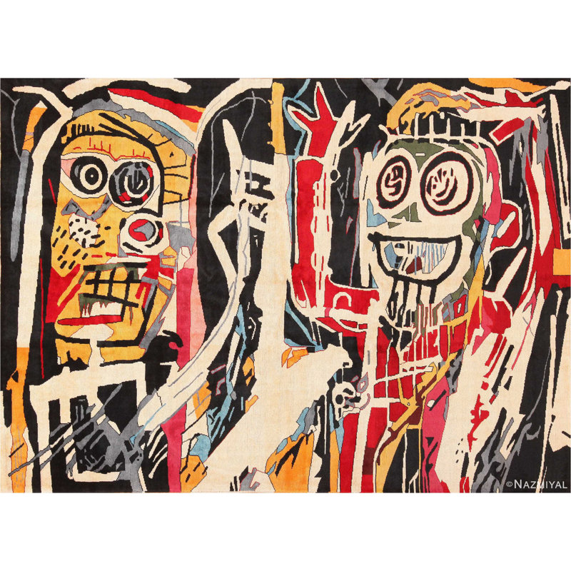 Tapis artistique moderne d'inspiration Jean Michel Basquiat