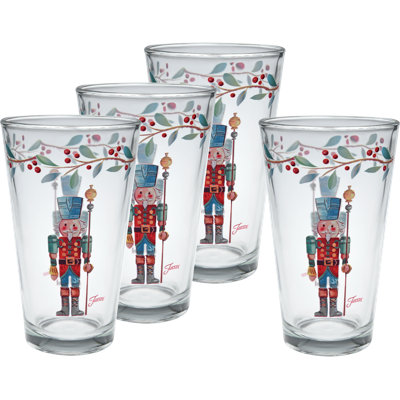 Fiesta Nutcracker Guardian Tapered Cooler Glass Set Of 4 In Red