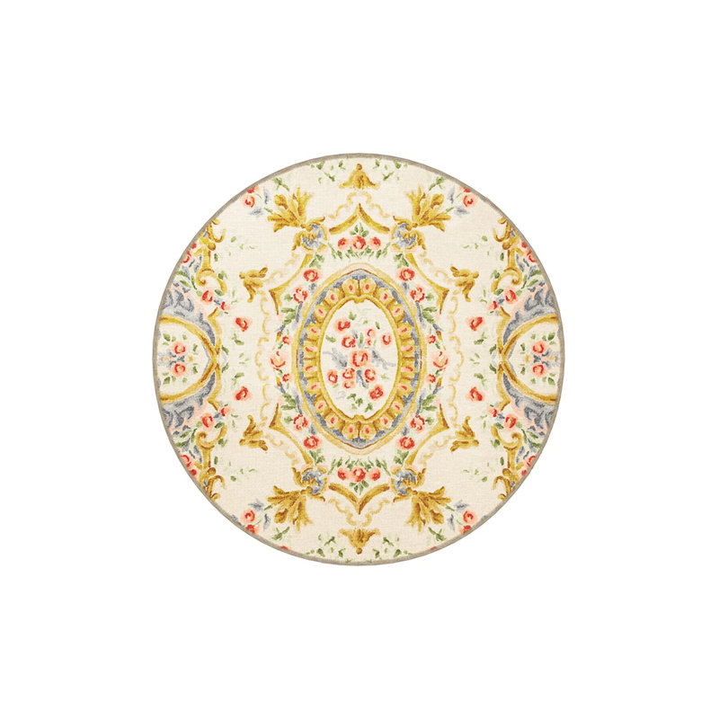Yellow Beige Themed Traditional Motif Ethnic Floral Patterned Vintage Decorative Carpet, Rectangle 3'4" x 6'7"