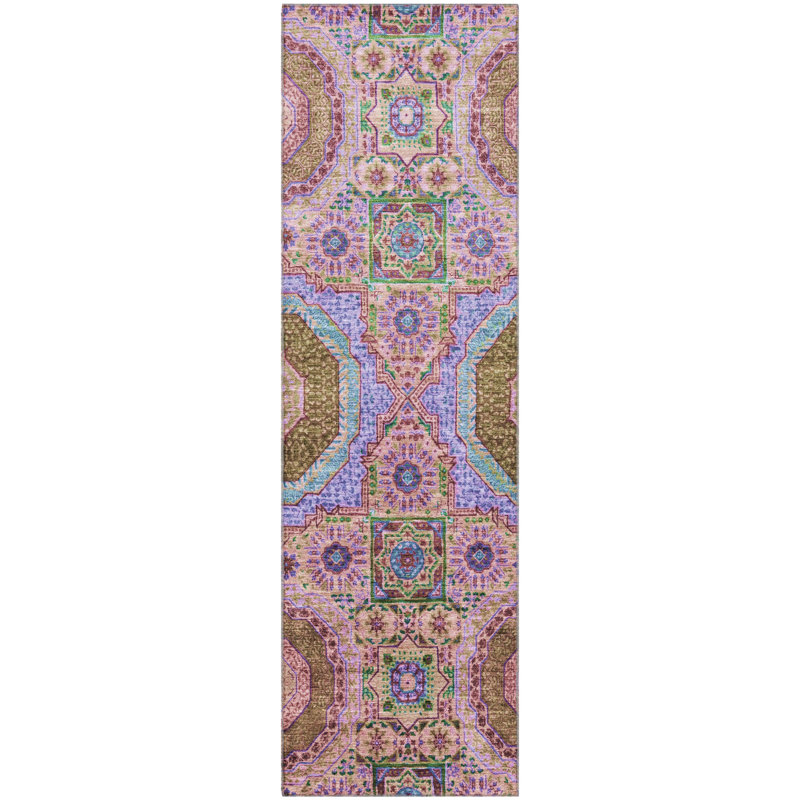 Premium Machine Washable Mayfield AMF1923 Panels Rug, Runner 2'3" x 7'6"