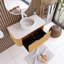 36 po Ensemble de meuble-lavabo mural W avec comptoir en marbre blanc assemblé-873518421