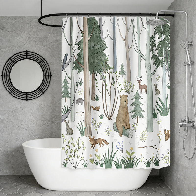 Ensemble de rideau de douche Rustic Forest