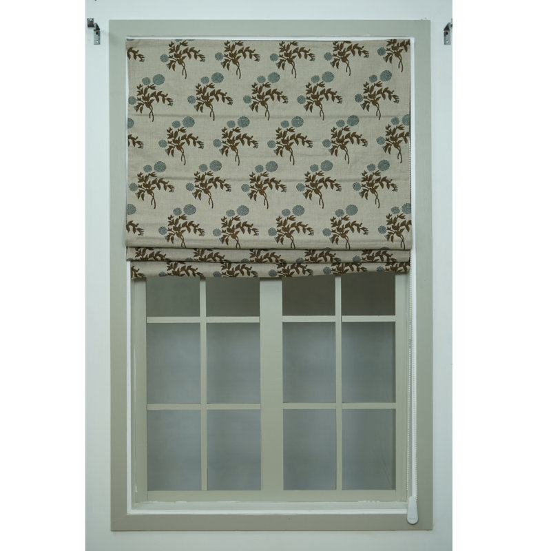 54 x 72 stores romains et stores - Perfection de bloc imprimé à la main, Gulab, gris, L 32 po x L 96 po