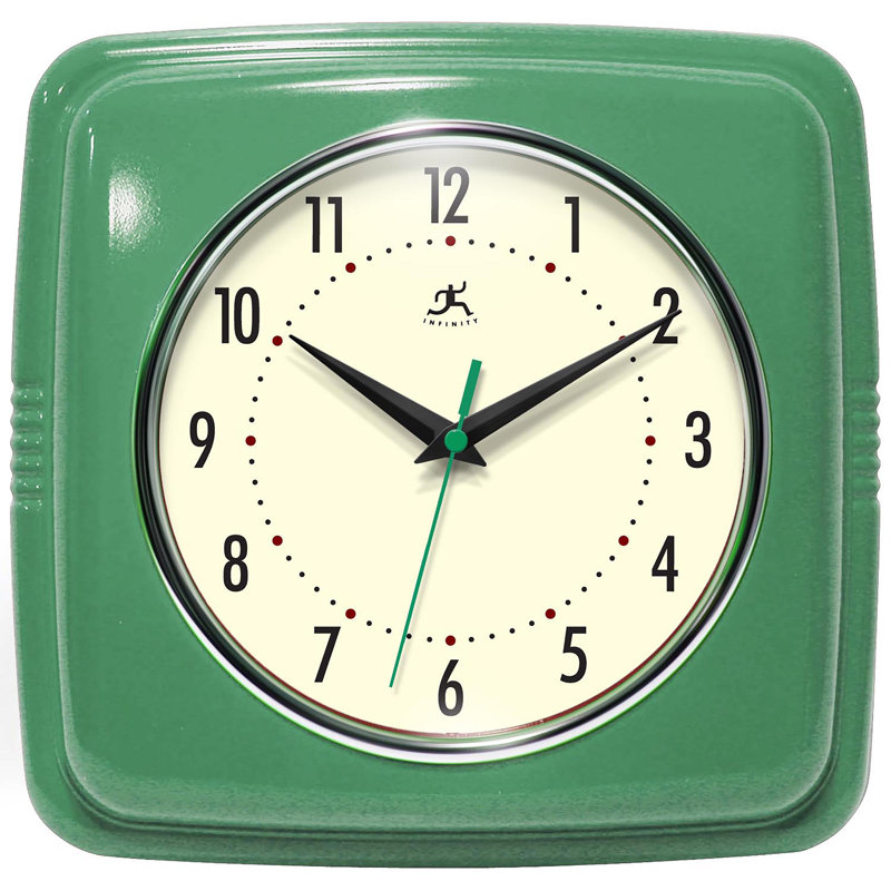 Horloge murale en plastique 9,25 pouces Orrwell, Vert clair