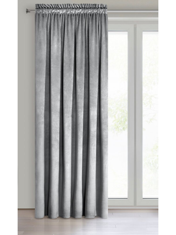Melanie Polyester Blackout Eyelet Curtain Panel, Grey/Brown/Blue