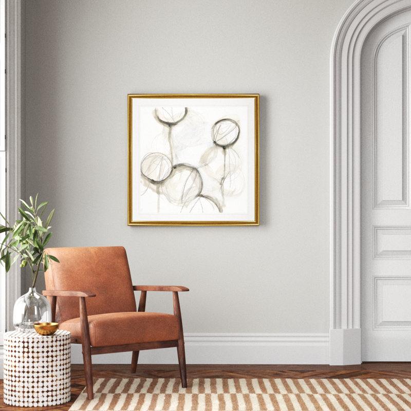 Neutral Lanterns II, peinture sur toile, Cadre doré, H 34,5 po x l 34,5 po x P 1,5 po