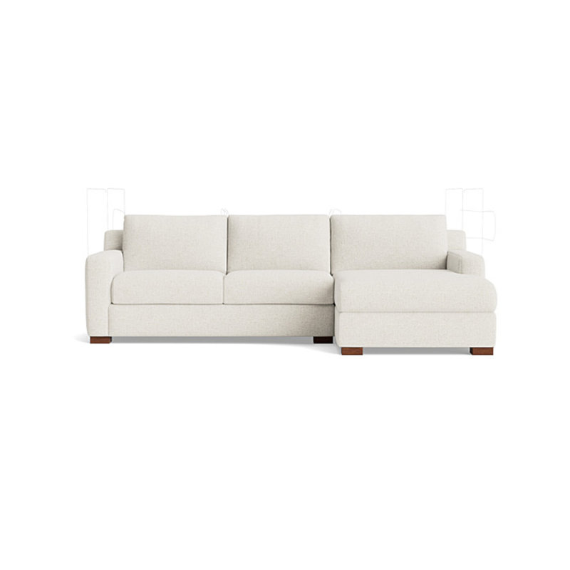 Catalina Chaise Sectional, Performance Weave - Carrot, Right Hand Facing