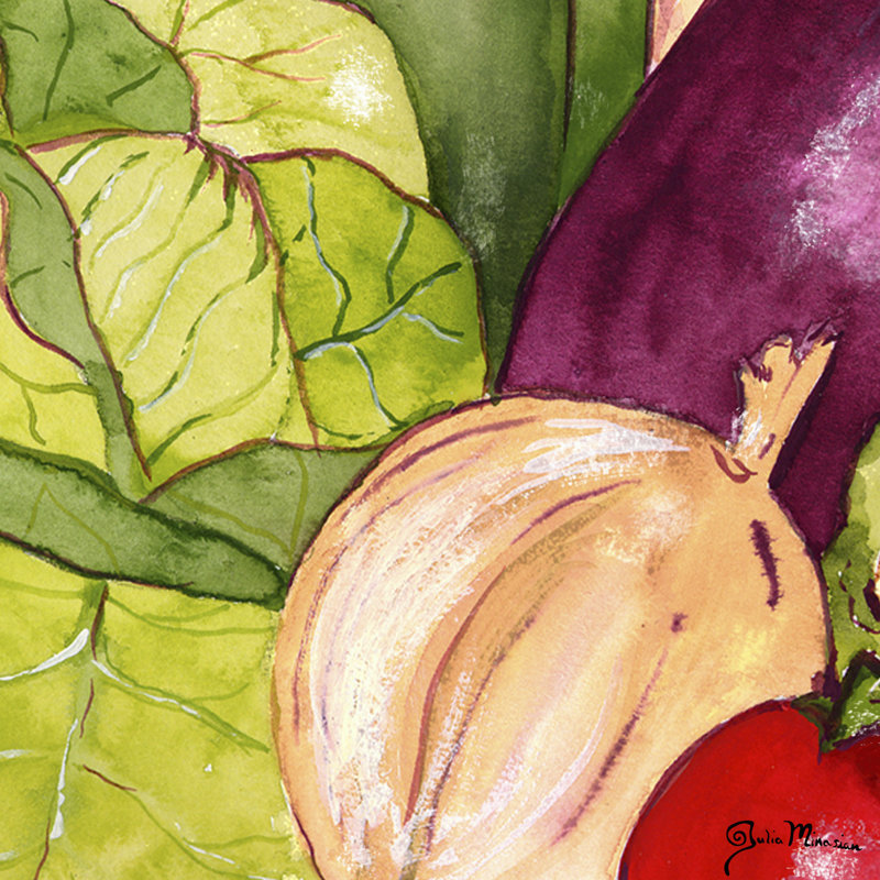 Vegetable Melange III by Julia Minasian - Wrapped Canvas Print, 30cm H x 30cm W x 3.8cm D