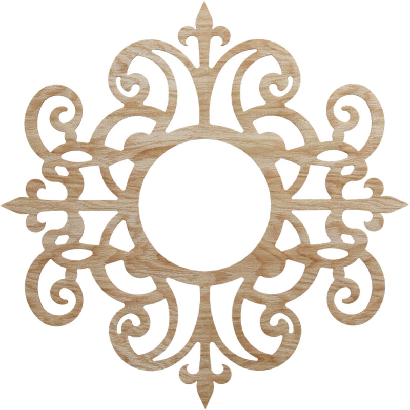 Dijon Wood Fretwork Pierced Ceiling Medallion, Oak, 36" H x 36" W x 0.25" D