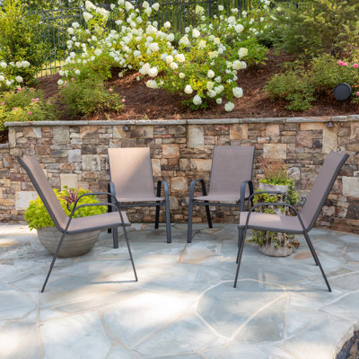 Artu Stackable Flex Comfort Sling Outdoor Patio Chairs by Flash Furniture