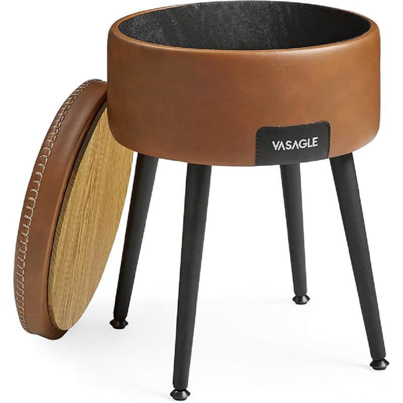 Prathersville Steel Accent Stool, Brown