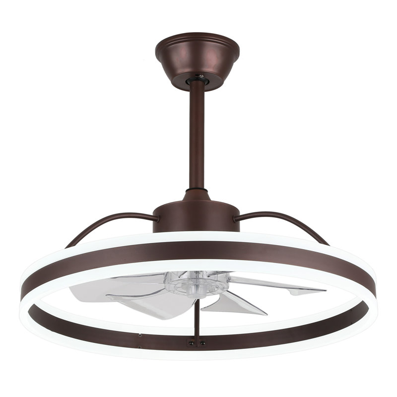 Ventilateur de plafond à DEL 24 pouces avec lumières et télécommande, ventilateur de plafond Fandelier réversible 6 vitesses pour chambre à coucher Chantrice