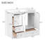 Armoire de salle de bain sur pieds 36 po avec lavabo en céramique, 4 tiroirs à fermeture en douceur et 2 portes à fermeture en douceur Shaker