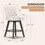 Tabouret de comptoir pivotant de 26 po avec pieds en bois-434926029-434926016-454454094