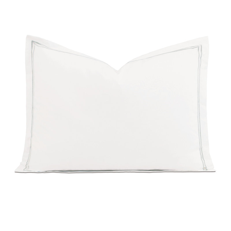 Enzo 100% Cotton Pillow Sham, White/Silver, Standard