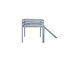 Lit simple mezzanine bas avec glissade, échelle, barrières de sécurité, lit mezzanine simple en bois d'hévéa, gris-605150121