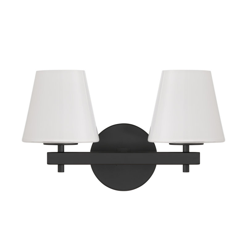Ivanbrook 16'' Black Sconce, 2, 10" H x 16" W x 7.5" D, Black