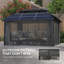 Pavillon de jardin extérieur 13 po x 10 pi, double toit pour la pelouse, noir