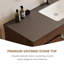 Meuble-lavabo simple 48 po style Mid-Century avec lavabo blanc en pierre