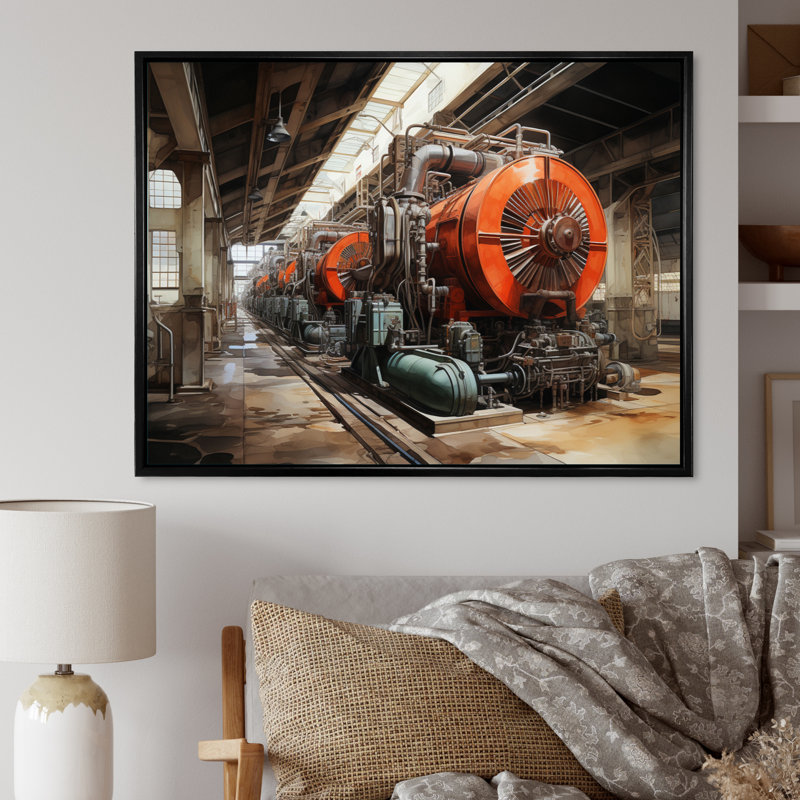 Power Plants Powerful Energies II - Architecture Canvas Prints, H 12 po x l 20 po x P 1 po, Cadre flottant noir