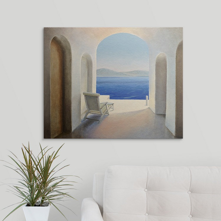 "Martinelli Santorini 9" par Trevor Neal, reproduction d'art, H 24 po x l 30 po x P 1,5 po, Toile